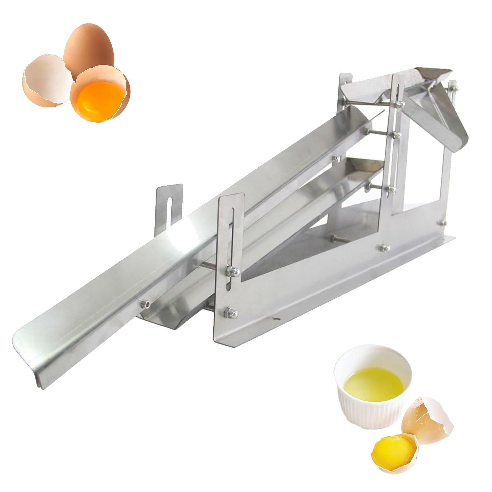 Kommerzieller Eigelb-Trenner, Edelstahl-Flüssigkeitsfilter, verstellbare Höhe, effizient für Gebäckbäckereien, 500–800 Stück/H, 2 mm dicke Stahlplatte