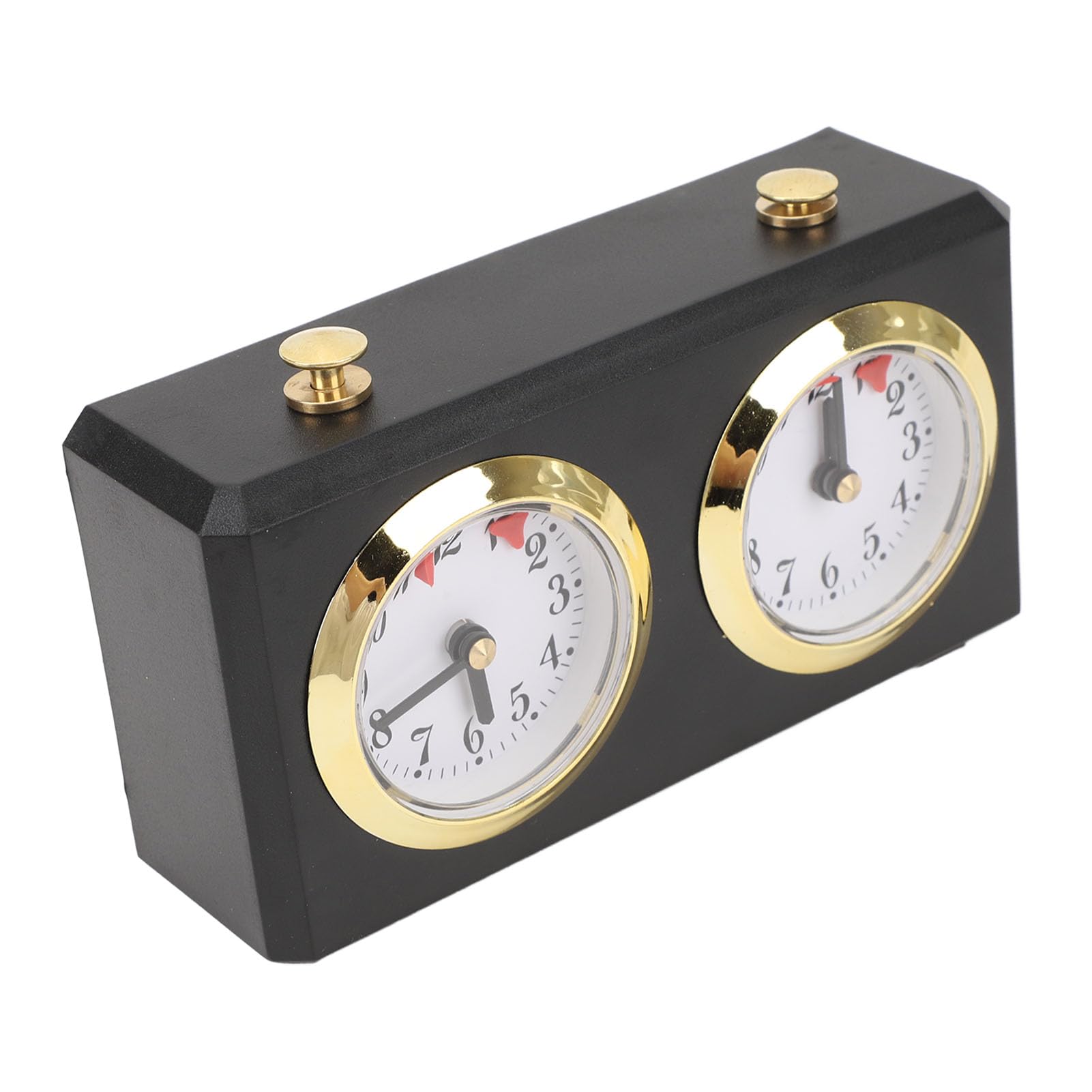 Rosvola Analoge Schachuhr Im Vintage-Stil, Mechanischer Timer, Zum Aufziehen für Schachwettbewerbe und Schachbegeisterte, ABS-Eisen, 15,4 X 5,5 X 9 cm (Black)