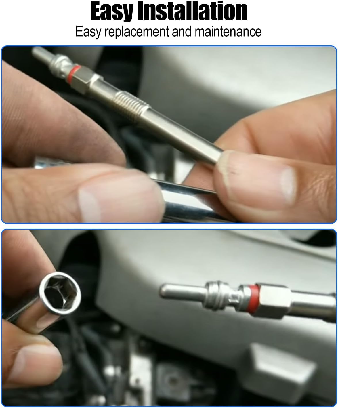 Diesel Glow Plugs Fit for Grand Cherokee 6 Cyl 3.0L Diesel Ram 1500 6 Cyl 3.0L Diesel 1500 Classic, Replace 68460484AB, 6 Pcs