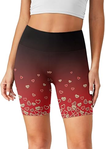 Womens Yoga Shorts,Workout Biker Shorts Capris Tummy Control,Summer Athletic Pants Leggings High Waist,8" Inseam