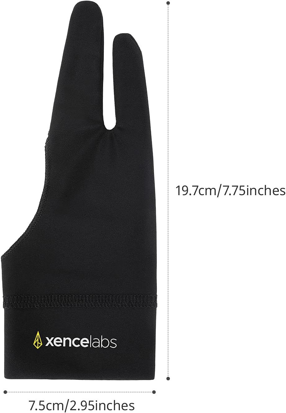 XENCELABS, Artist Glove, Drawing Glove Left Right Hand for Drawing Tablet, 2 Finger Glove for Drawing Black Size S…