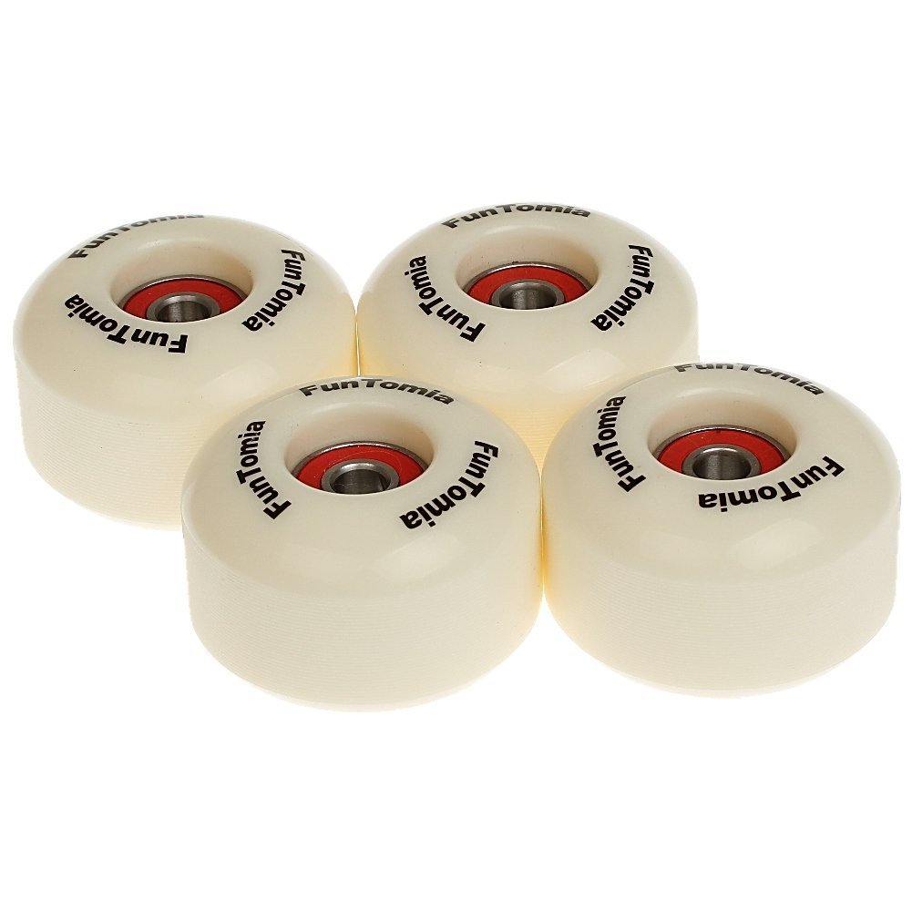 FunTomia 4X Rillen-Profil Rollen 53mmx34mm für Skateboards inkl. Mach1 Kugellager/Wheels Härtegrad 100A