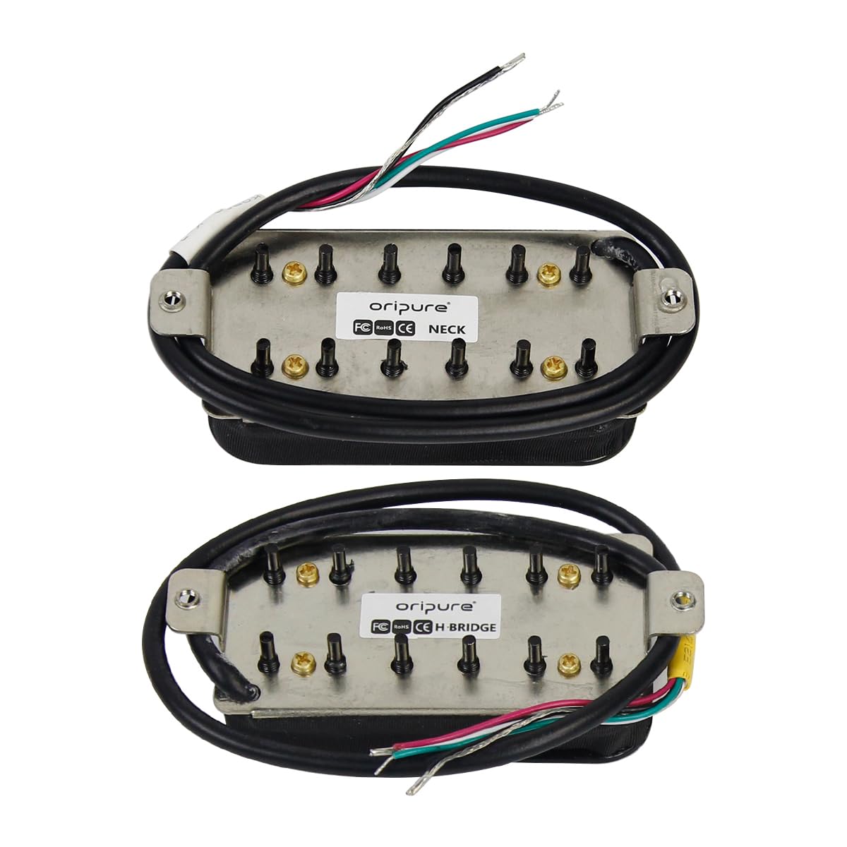 OriPure Alnico 5 Humbucker Pickups Electric Guitar Neck Pickup 7.9K+Bridge Pickup 16.6K, Black, N+B Set, N+B Set - Image 4