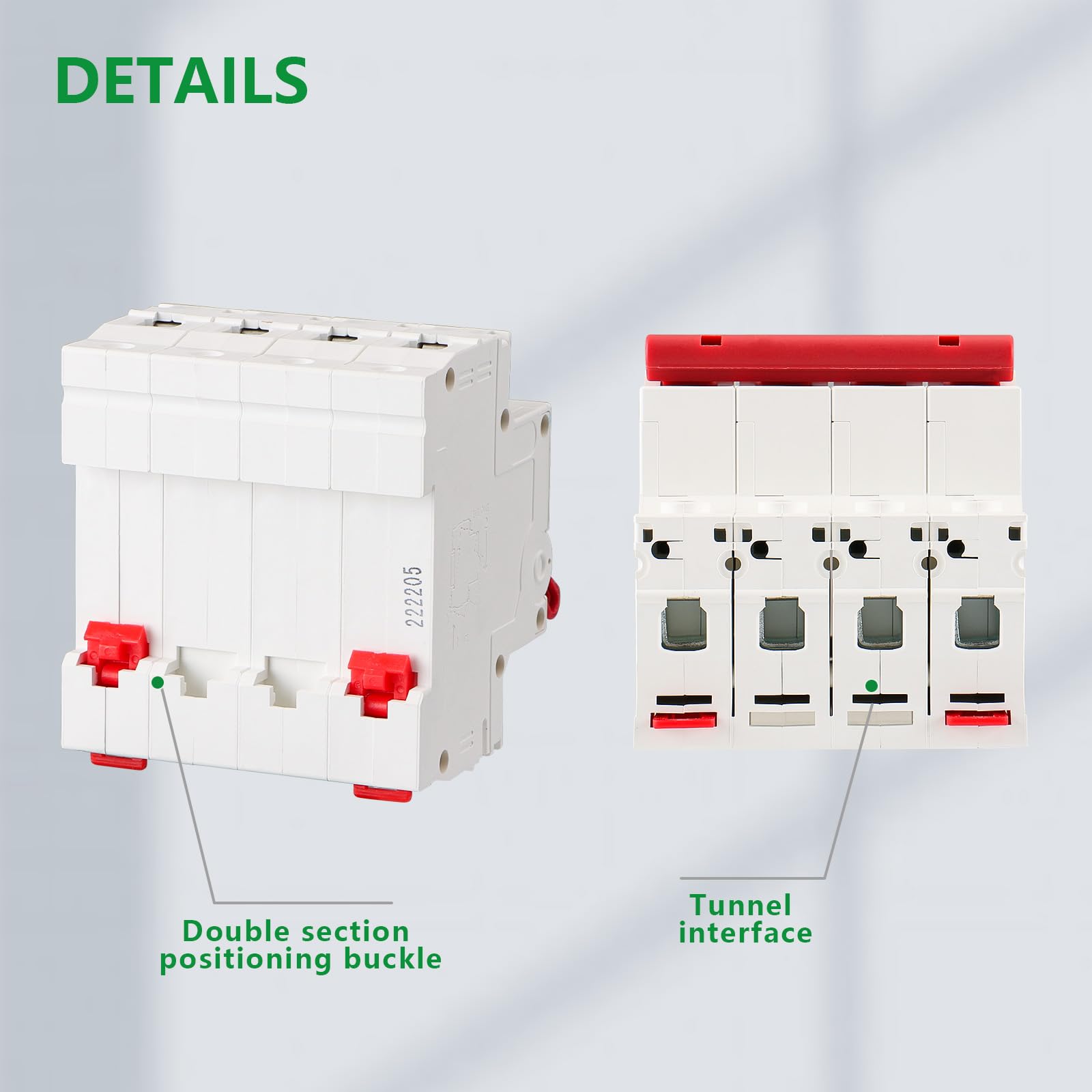 Wengart Interruttore Magnetotermico DC 4 Poli, 1000V 25A, Sezionatore Fotovoltaico per Alta Tensione, Protezione Stringa Solare e Batterie, Interruttore Automatico Professionale per Impianti Off-Grid