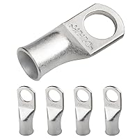 Vista 197 de SELTERM 25 piezas de lengüetas de cable de batería de cobre estañado de grado marino de 2/0 AWG de 3/8 pulgadas, terminales de anillo de calibre 00