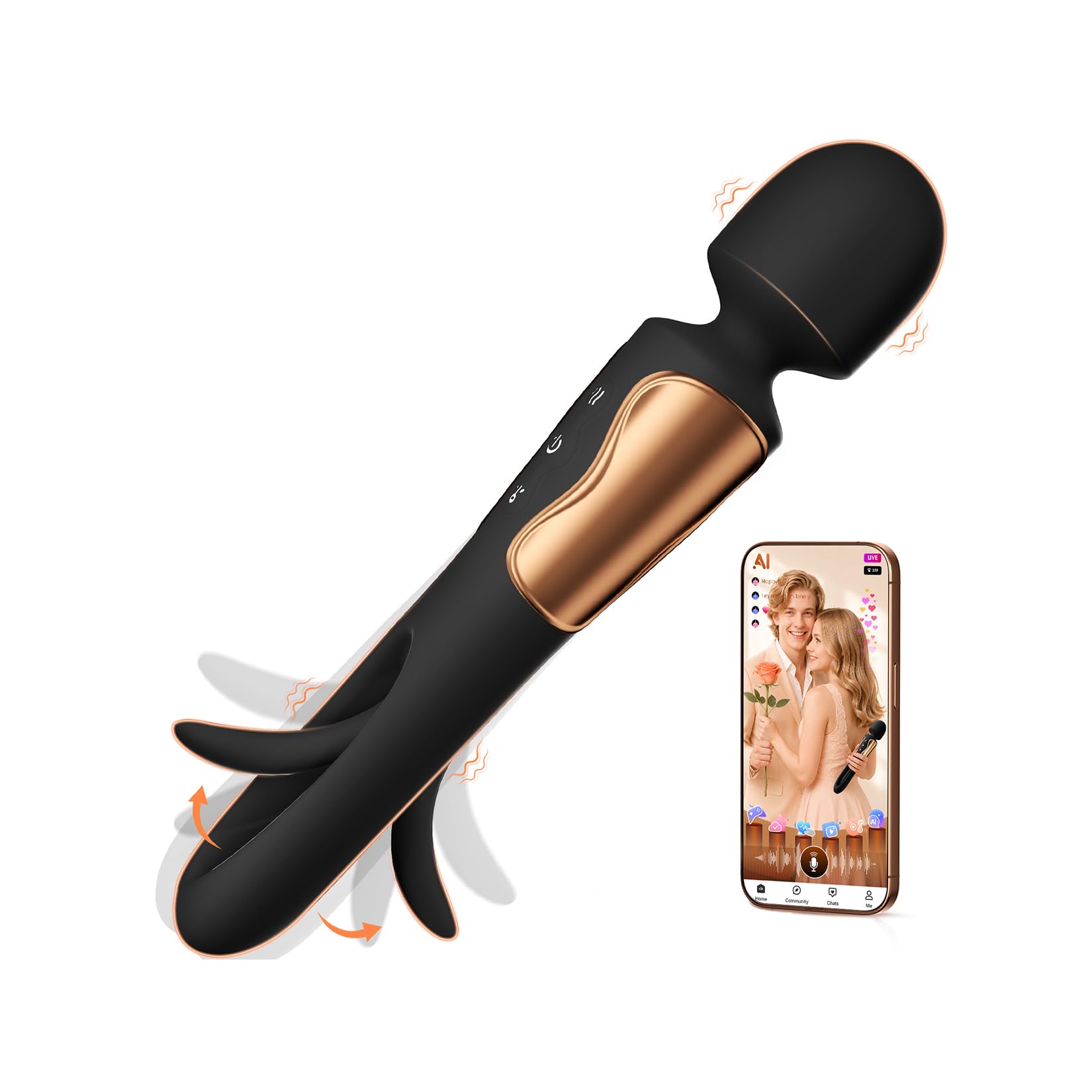 Sex Toys Vibratoreper Donna Professionale con APP Wireless, Doppia Stimolazione Clitoride e Punto G, Funzione Tapping Dinamico, Ricarica Rapida, 3 Intensità e 7 Modalità, Silicone Morbido Impermeabile