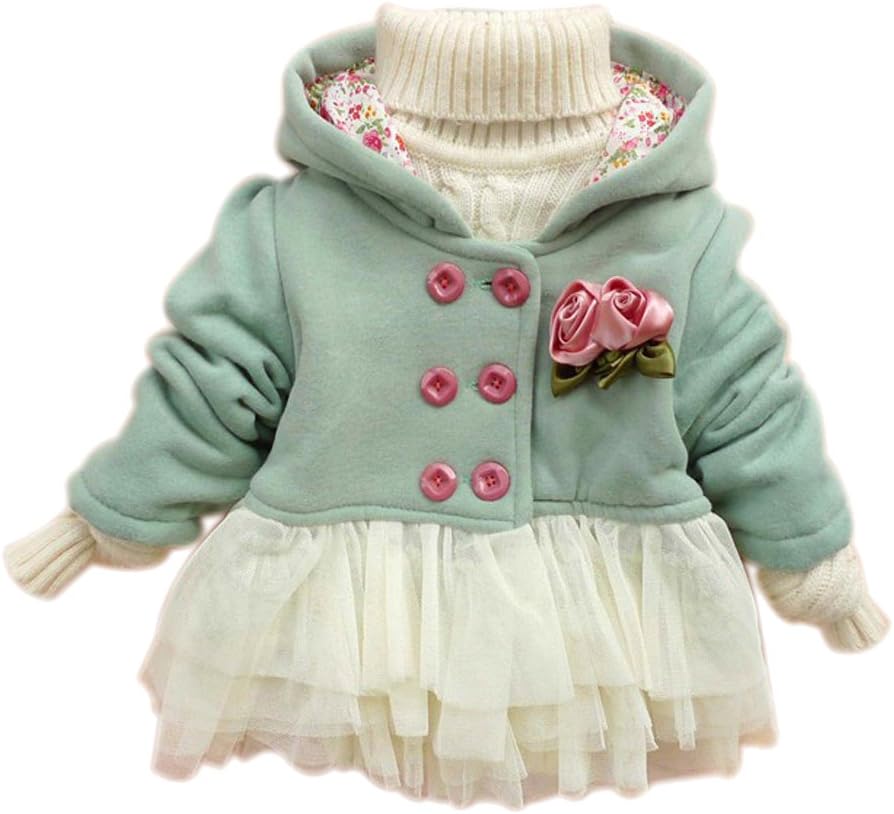 Kubeer Baby 0-4T Winter Warm Coats Kid Girl Fashion Dresses Coat Outerwear Cloth
