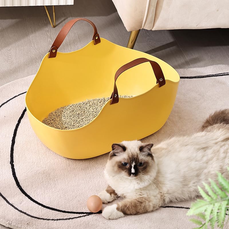 Arenero abierto grande para gatos, silicona resistente miniatura 6