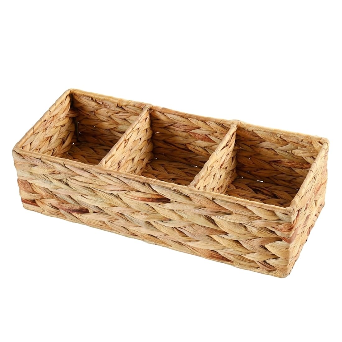 IJSDNVJNDX 1pc 3-Section Hand-Woven Storage Basket Water Hyacinth Wicker Storage Basket Toilet Paper Basket