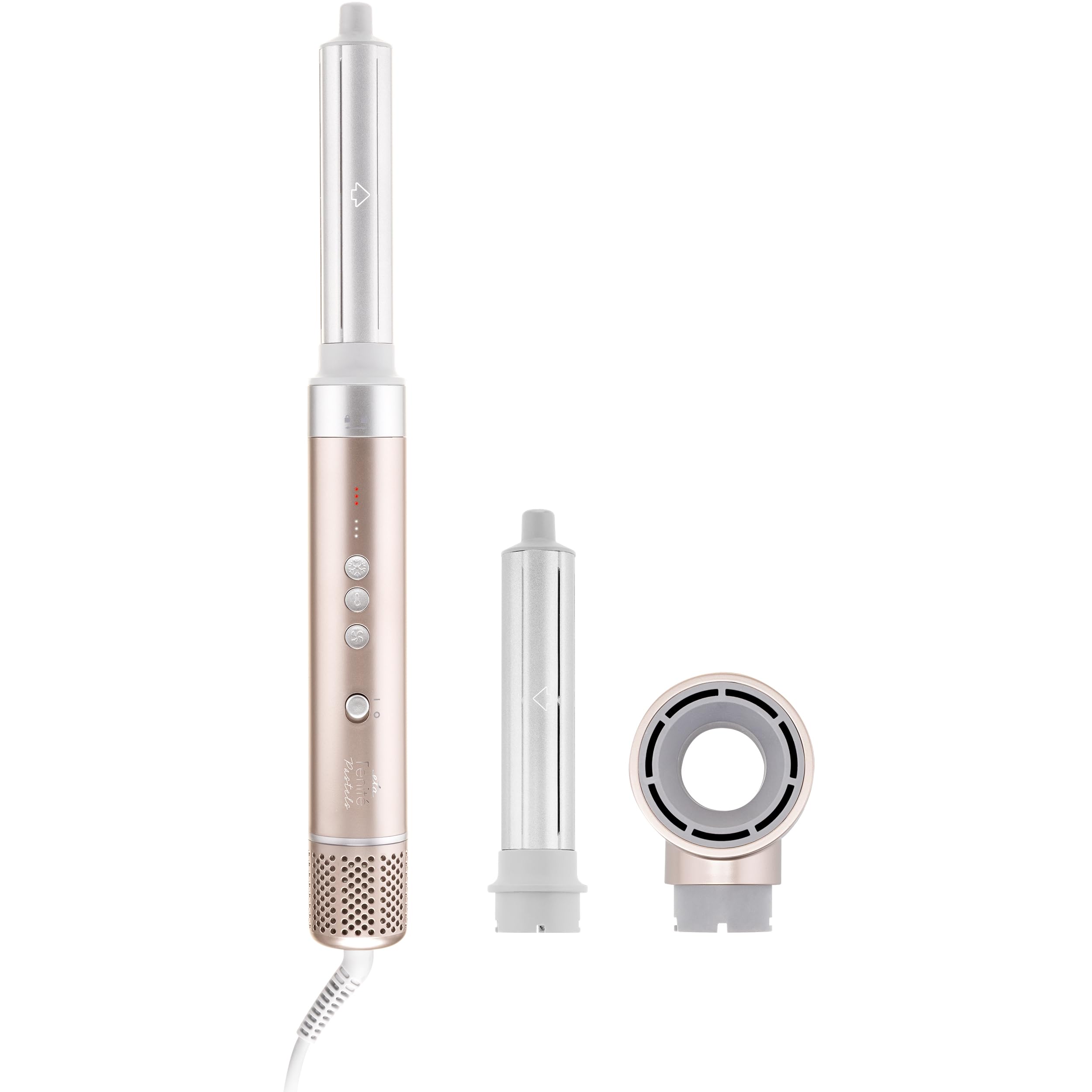 ETA Fenite 2-in-1 Airstyler mit Ionen-Technologie I Coanda-Effekt I Warmluftbürste I1400W I Föhnbürste mit 2 Rundbürsten-Aufsätzen & Kaltluftstufe für Volumen & Locken I inkl. Reiseetui I Gold