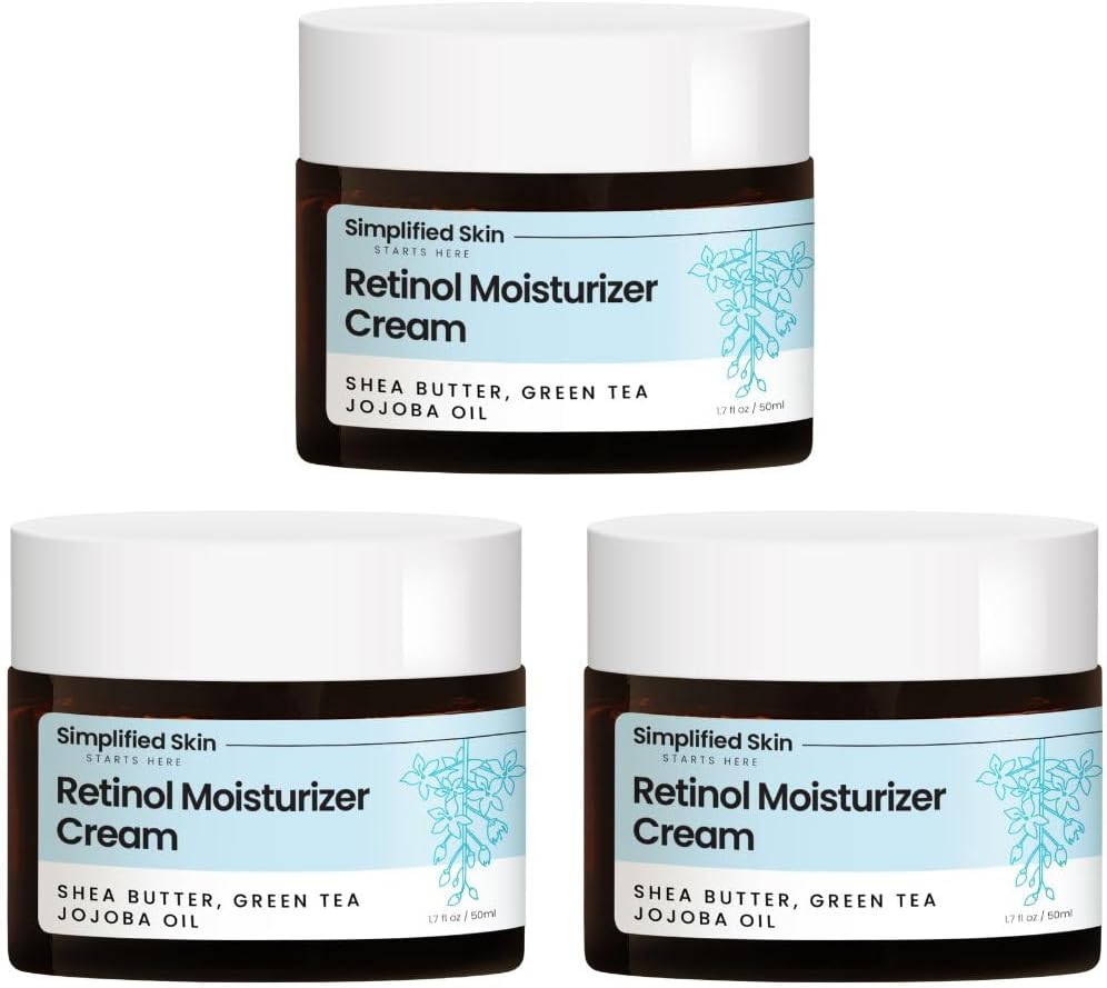 Retinol Cream for Face (3-Pack) – 2.5% Retinol Moisturizer for Fine Lines, Firming & Collagen Boost – Anti-Aging Night Wrinkle Cream with Hyaluronic Acid – 1.7 Oz