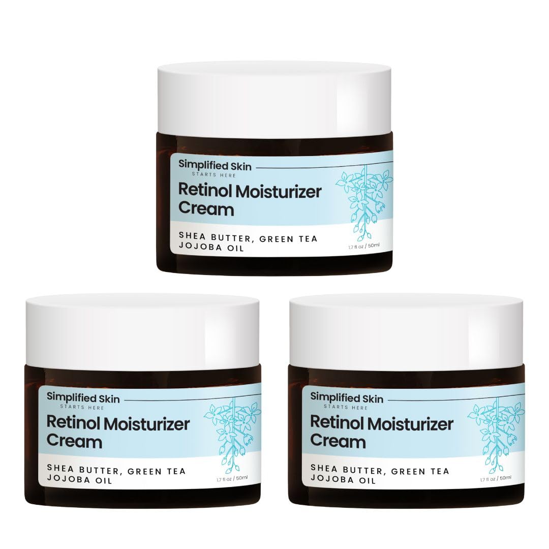 Retinol Cream for Face (Pack of 3) – 2.5% Retinol Moisturizer with Vitamin E & Hyaluronic Acid for Anti-Aging & Wrinkles – Hydrating Facial Moisturizer Cream – 1.7 Oz Retinol Cream for Face (Pack of 3) – 2.5% Retinol Moisturizer with Vitamin E & Hyaluronic Acid for Anti-Aging & Wrinkles – Hydrating Facial Moisturizer Cream – 1.7 Oz