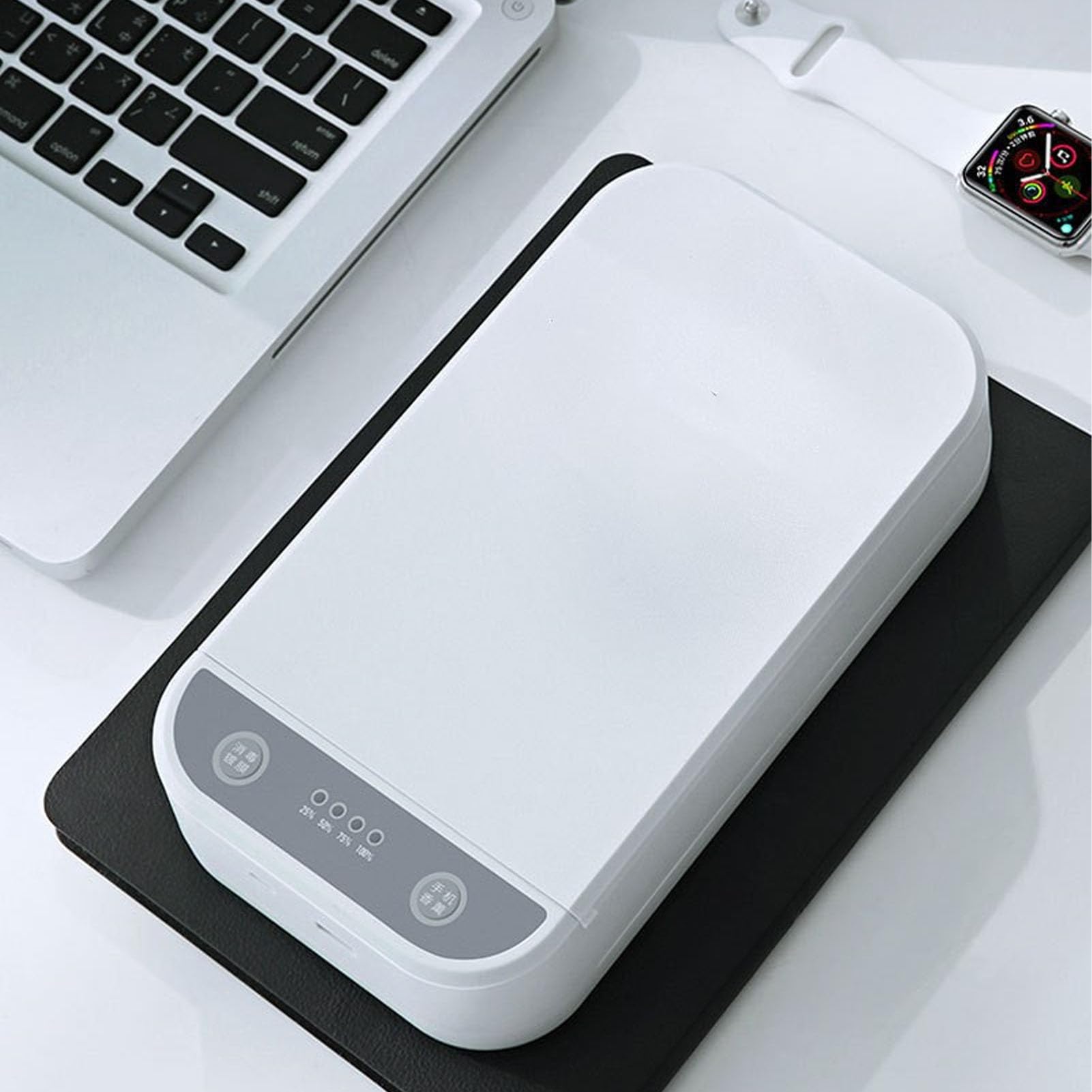 aqxreight Caja Limpiadora Desinfectante Portátil para Teléfonos Joyas Relojes y Llaves Máquina de Limpieza con Tecnología C Recargable por USB Ideal para Casa Oficina y Viajes