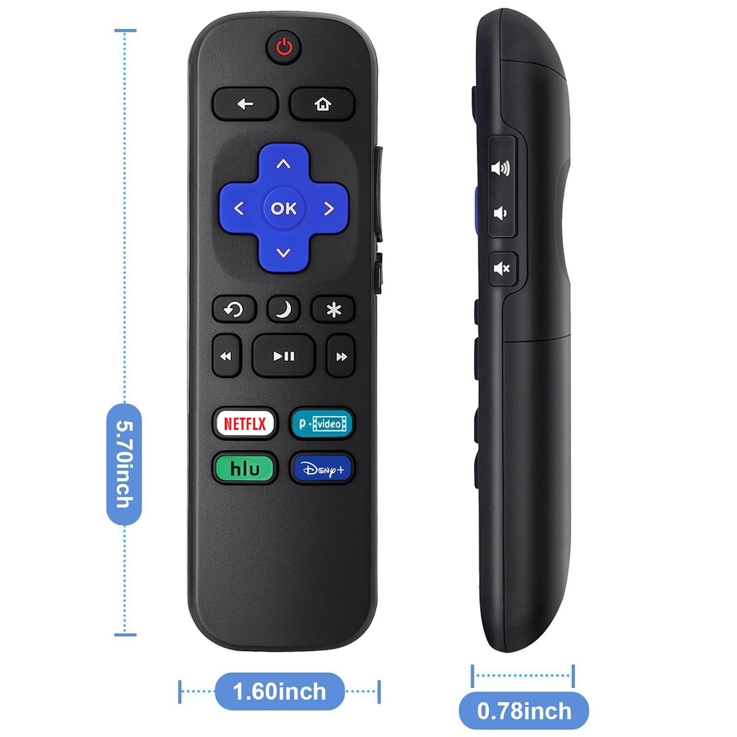 Telecomando universale di ricambio per Roku TV tutti i modelli, compatibile con Smart TV TCL/Hisense/Sharp/Philips/Onn/Element/Insignia/JVC/RCA R0KU (non per RokuStick, box e lettori)