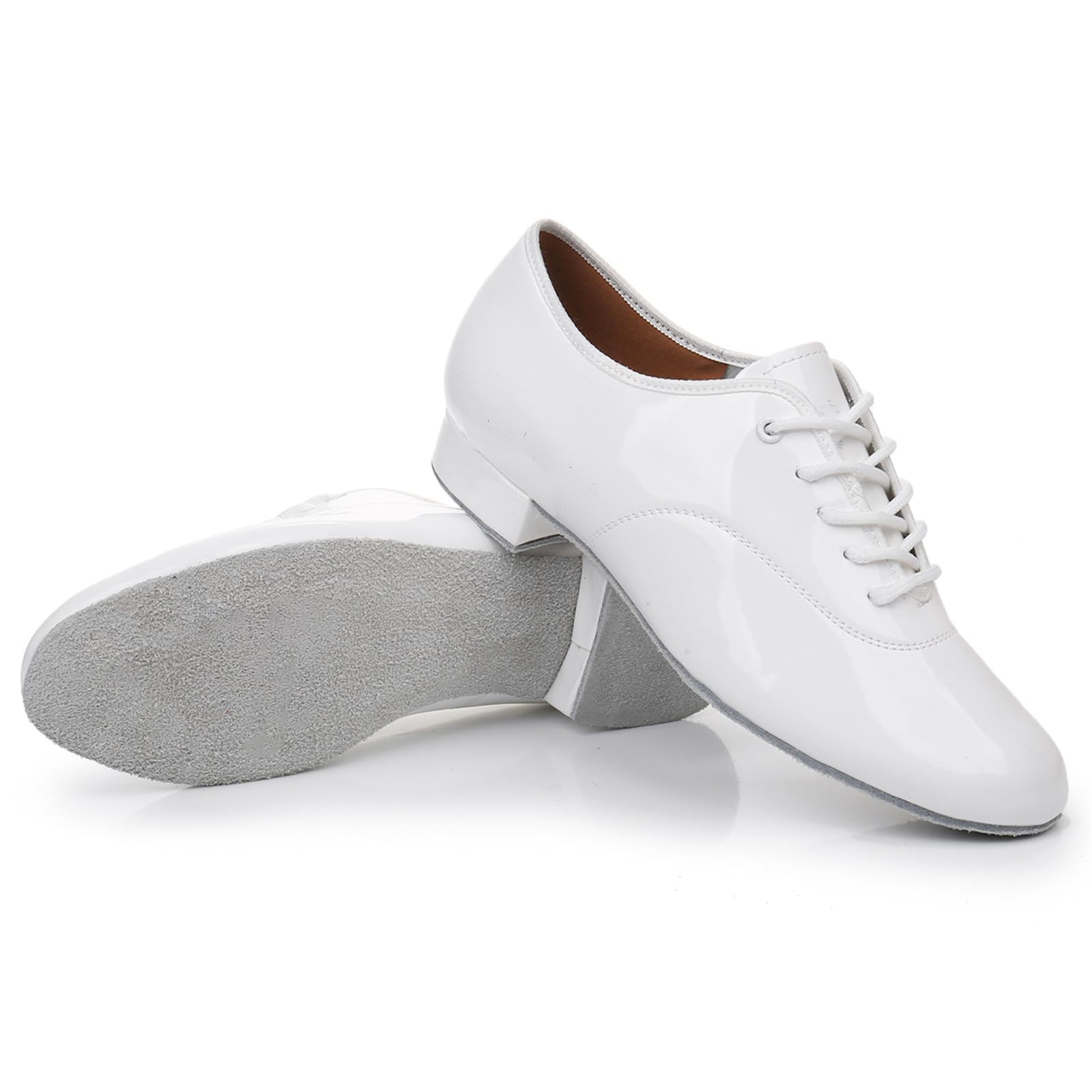 Chaussures De Danse Modernes Hommes Talons Bas Semelle Complète en Daim Chaussures À Lacets D'intérieur pour Salle De Bal Latine