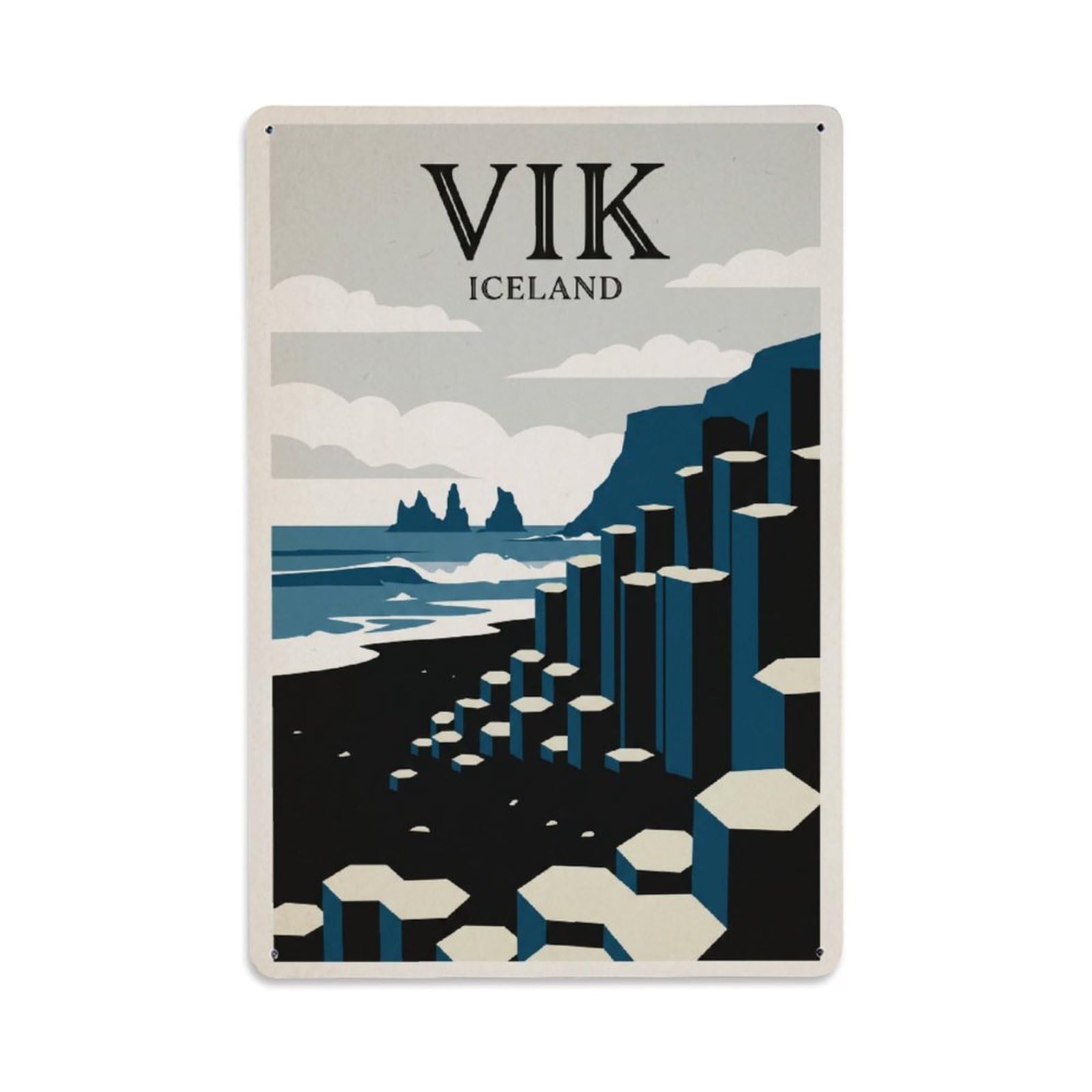 Iceland Vik Vintage Travel Metal Tin Sign