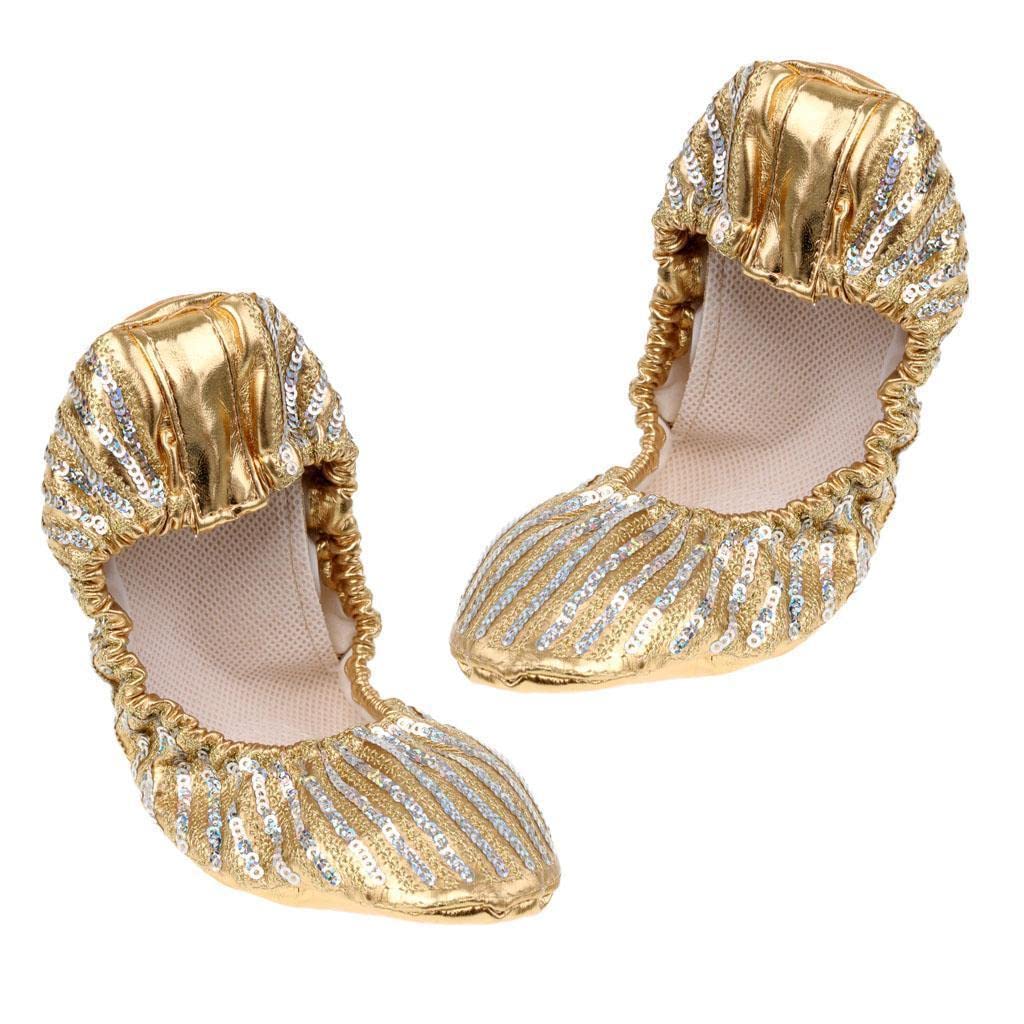 Sharplace Paire Chausson de Danse Orientale en Paillette Semelle PU Souple Chassure Ballet Fille