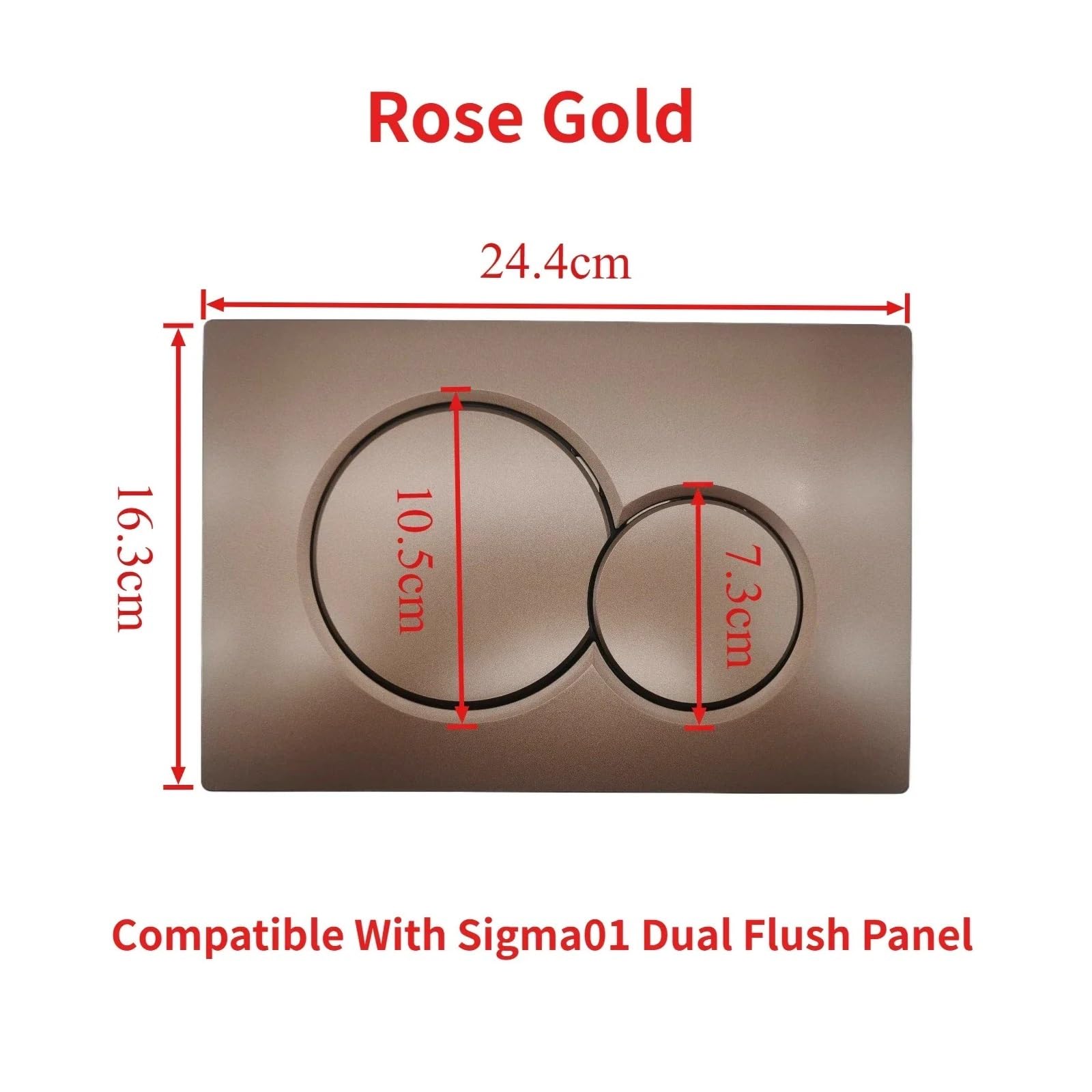 Compatible For Geberit, Doble Botón Marrón. | Cisterna empotrada, inodoro suspendido, 242.351.00.1, doble descarga, pulsación frontal