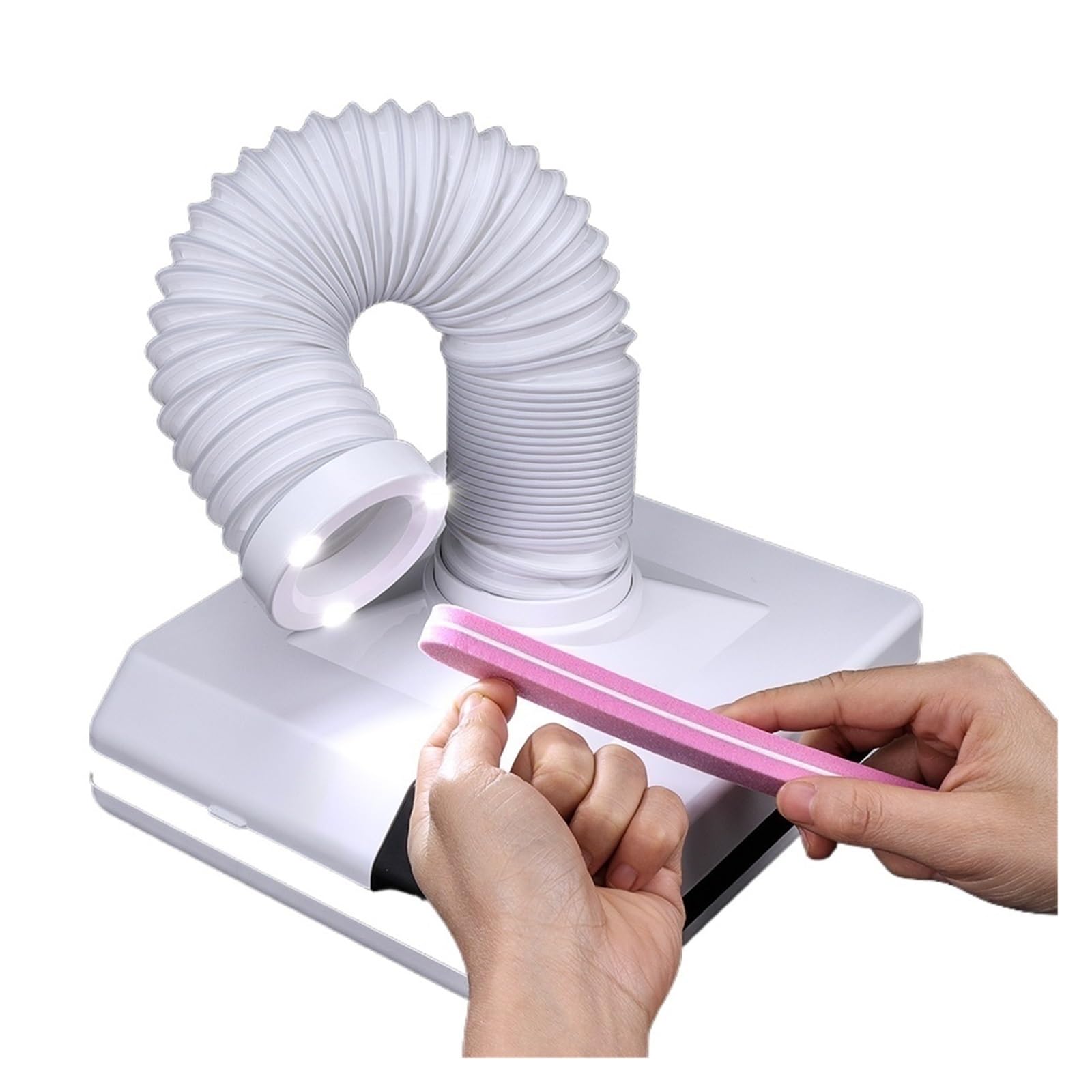 Colector de polvo de uñas, ventilación al vacío, interruptor táctil de 60 W, colector de uñas portátil para uso en salón, 19,5 x 21 x 6 cm