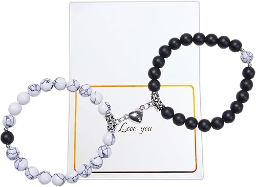 Pulseras a juego para parejas, pulseras para parejas de novios, pulseras para parejas de larga distancia, pulsera de promesa de relación para él y