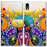 Bcov iPhone XR Leather Case, Colorful Dragonfly Wallet Leather Cover Case for iPhone XR Case