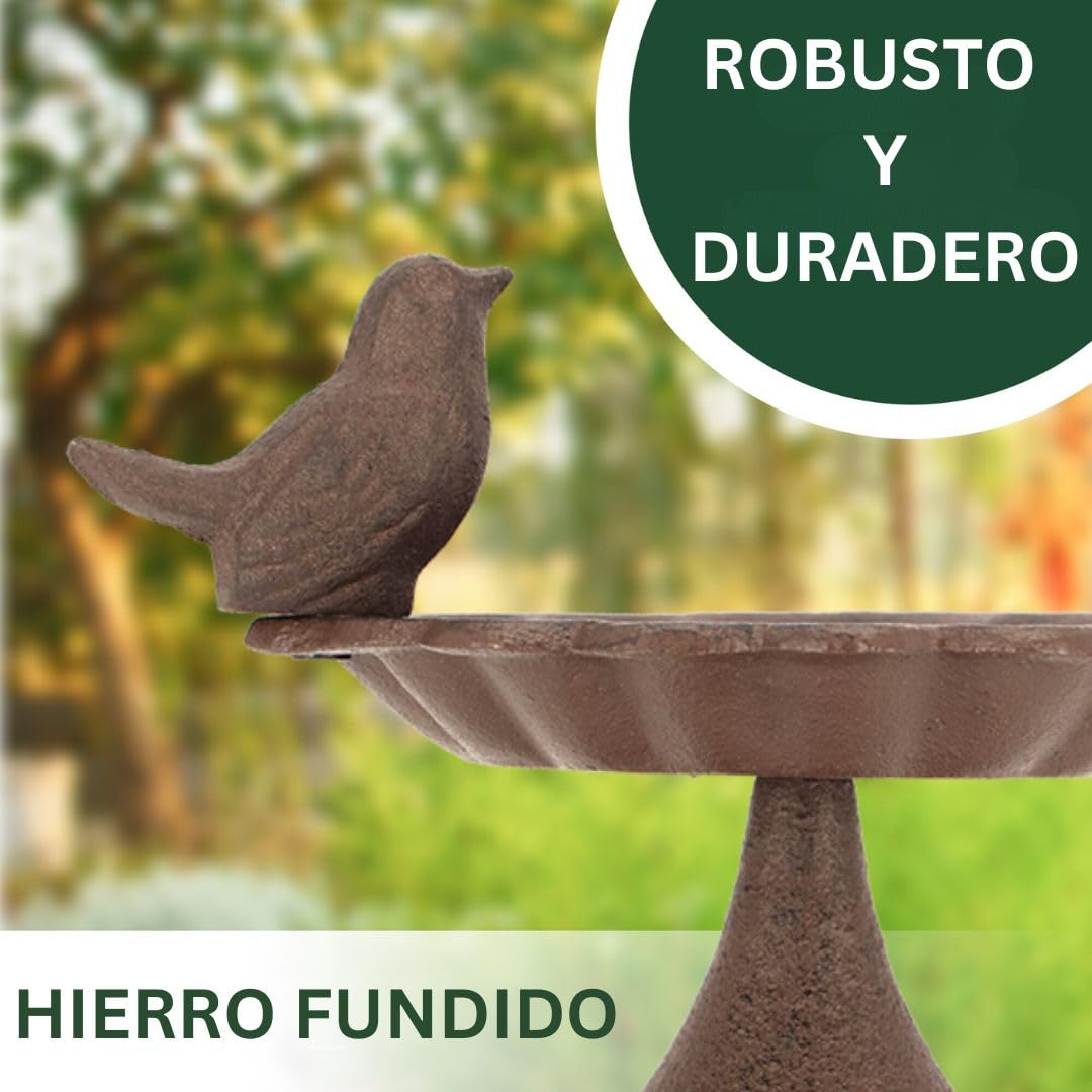 Bebedero para pájaros, bebedero de agua para pájaros silvestres, abrevadero, comedero, resistente a la intemperie y a las heladas (pájaro con pie)