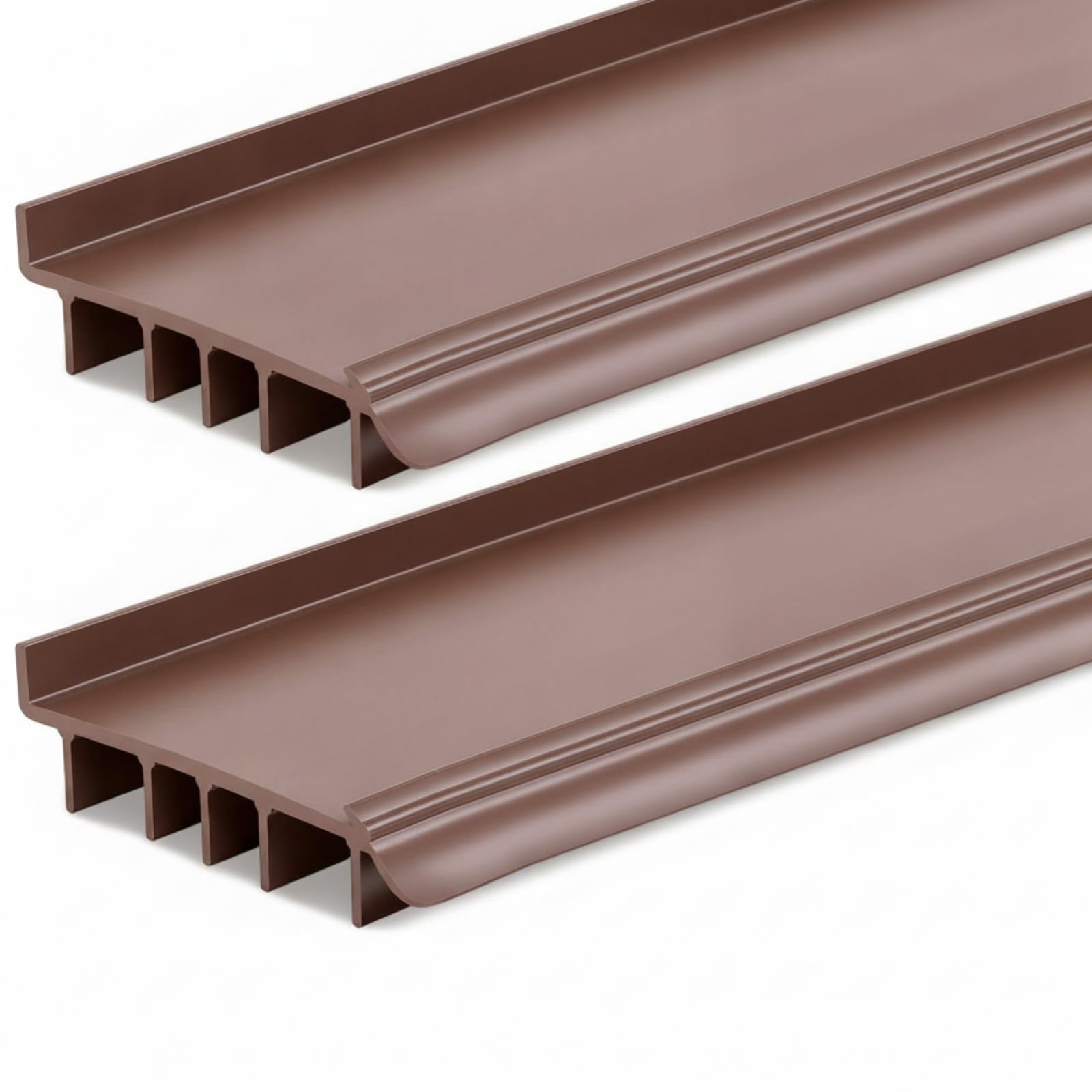 Novabright 2 Pack 48” Staple-on Vinyl Door Bottom Sweep with Drip Cap Fin