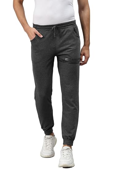 Men's Cotton Blend Slim Fit Brand Printed Track Pants