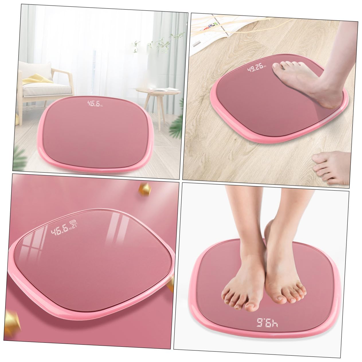 VALICLUD Intelligente Digitale Körperwaage USB Wiederaufladbar Schlankes Design 290x260mm Präzise Messung Stoßfest Familiengewicht Fitness und Gesundheitsmonitor mit App Zufällige Farbe