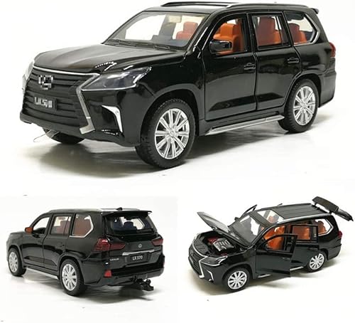 Arcadora 1:32 For Lexus Lx570 Alloy Pull Back Diecast Metal Toy Vehicles With Sound Light 6 Open Doors For Kids Gift #TOP8