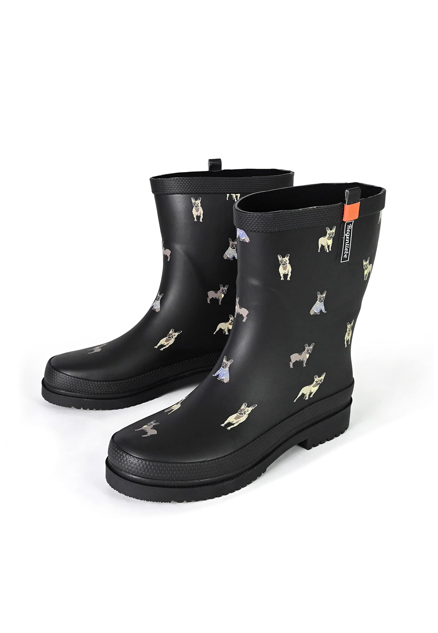 Regenliebe Damen Gummistiefel Waldi Mops Halbschaft
