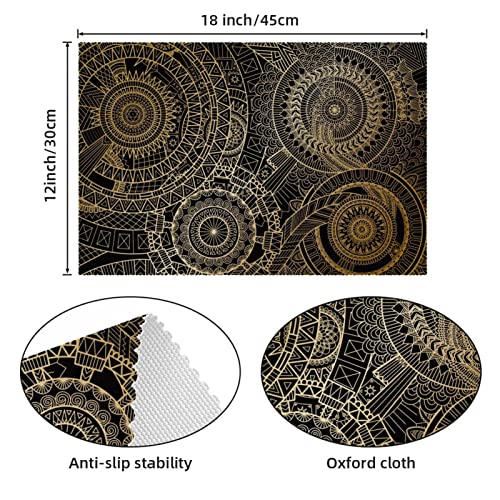 Set de table or mandala chic haut de gamme résistant à la chaleur