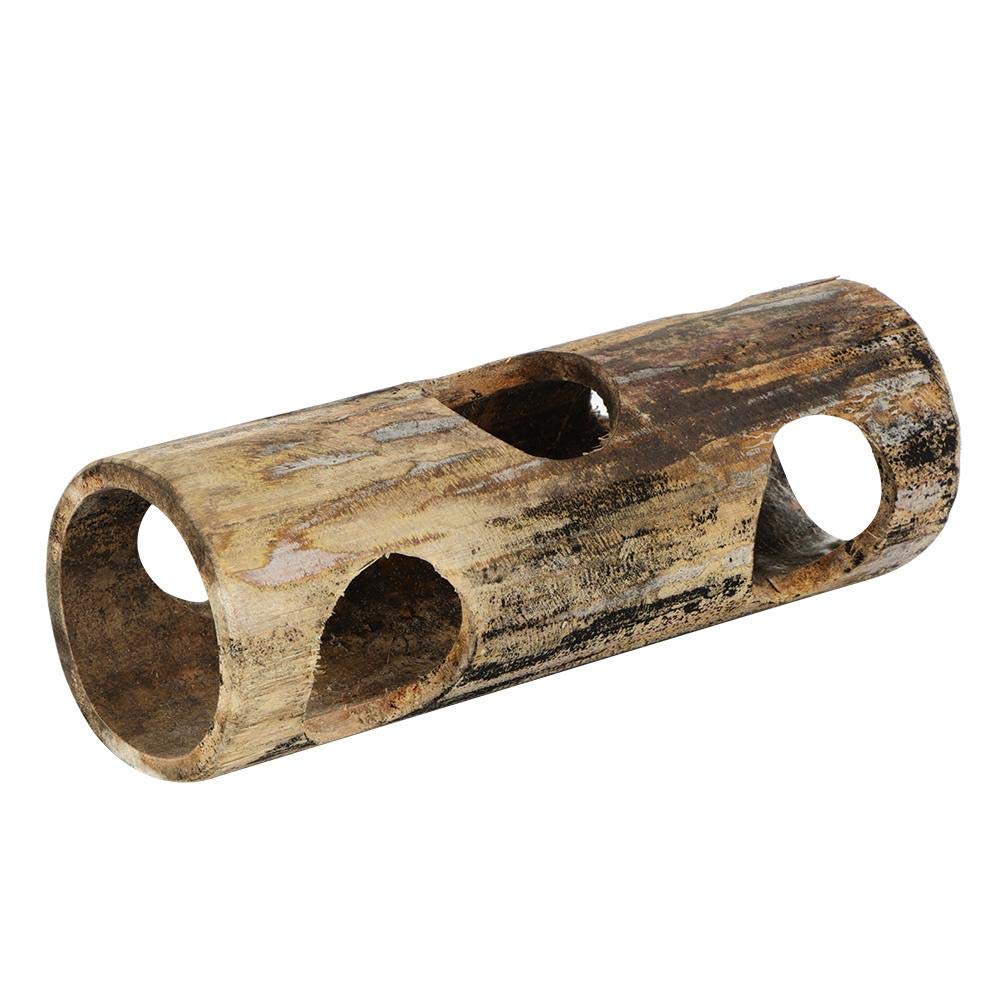 Juguete para hámster, Juguete con Forma de Tubo de túnel de bambú para hámster para Jugar a rechinar los Dientes(M)