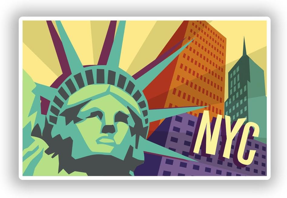 2 x 30cm/300mm New York City NYC Vinyl Stickers Travel Luggage #7751