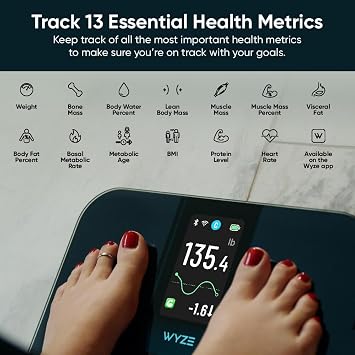 WYZE SCALE Ultra with 4.3 Color Display and Wyze Scale S, FSA HSA Eligible,Black