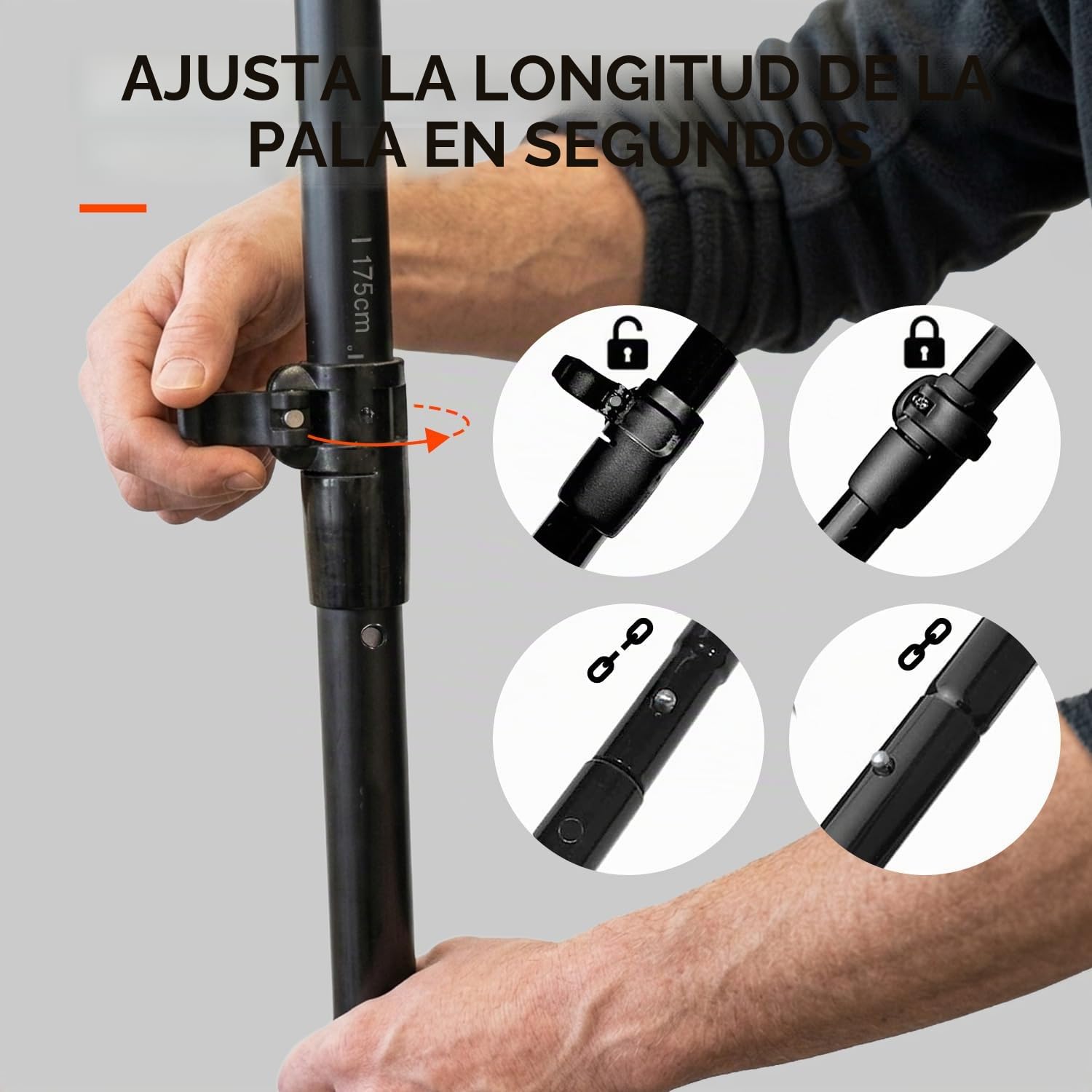 WOW Pádel 2 en 1 Paletas de Aluminio Stand Up Paddle Rame 4 Piezas Desmontables | Pádel Doble Pádel Ajustable | Pádel Paddle - Sup Fácil de Transportar WalkOnWater