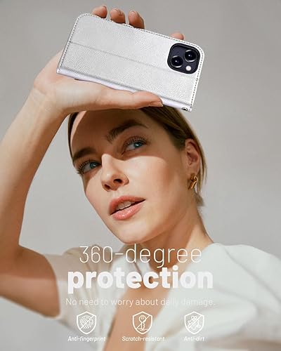 Miniatura 103 de OCASE Funda de piel sintética compatible con iPhone 15, con tarjetero y función atril con bloqueo RFID [carcasa interior de TPU a prueba de golpes]