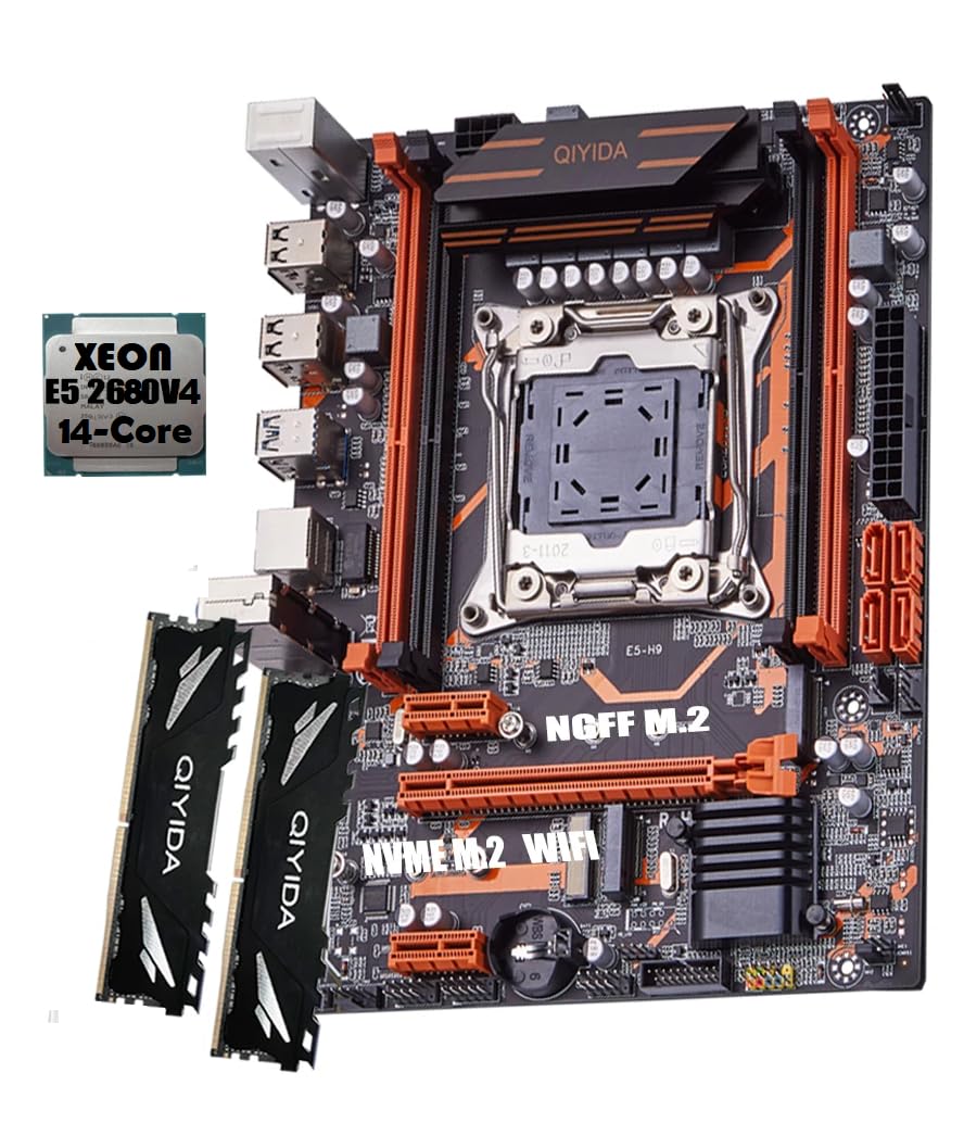 Kit PC Gamer X99 Gaming + Xeon E5 2680v4 14 Núcleos (Ryzen 5 5600
