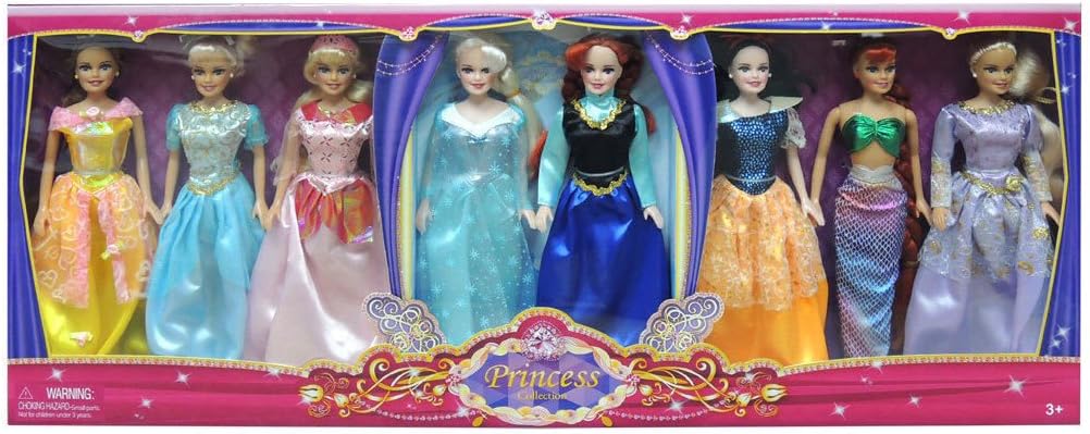 Playset Holiday Gift Set of 8 Dolls Play House Tea Party