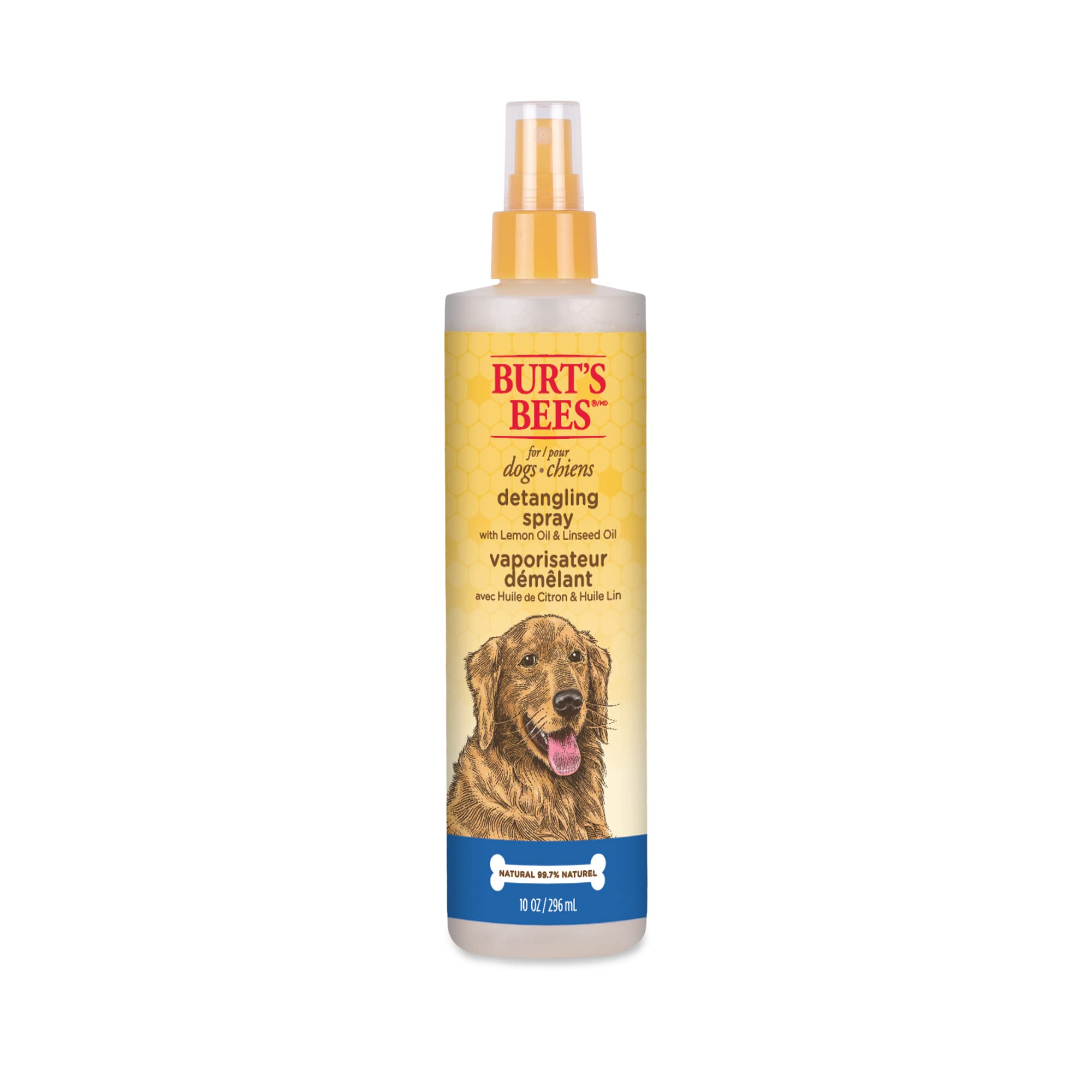 Burt's Bees for Pets Naturally Derived Detangling Spray - Made with Lemon & Linseed to Nourish Dogs' Coats, Made in USA, 10 Oz