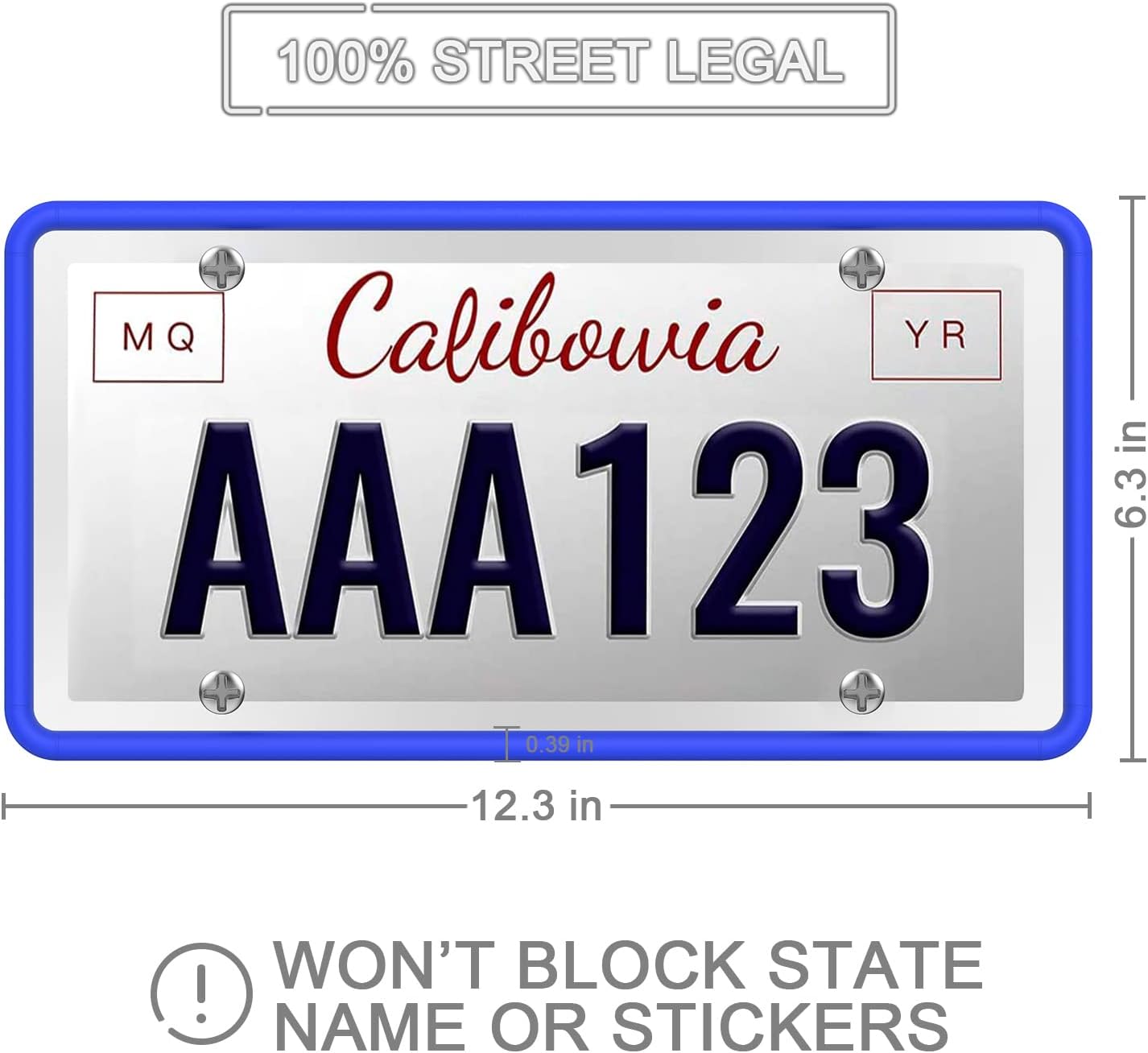 1 Pack Silicone License Plate Frame, Front Back License Plate Cover, License Plate Bracket Holder Rust-Proof, Rattle-Proof, Weather-Proof for US and CA Standard Car (Dark Blue) - Image 3
