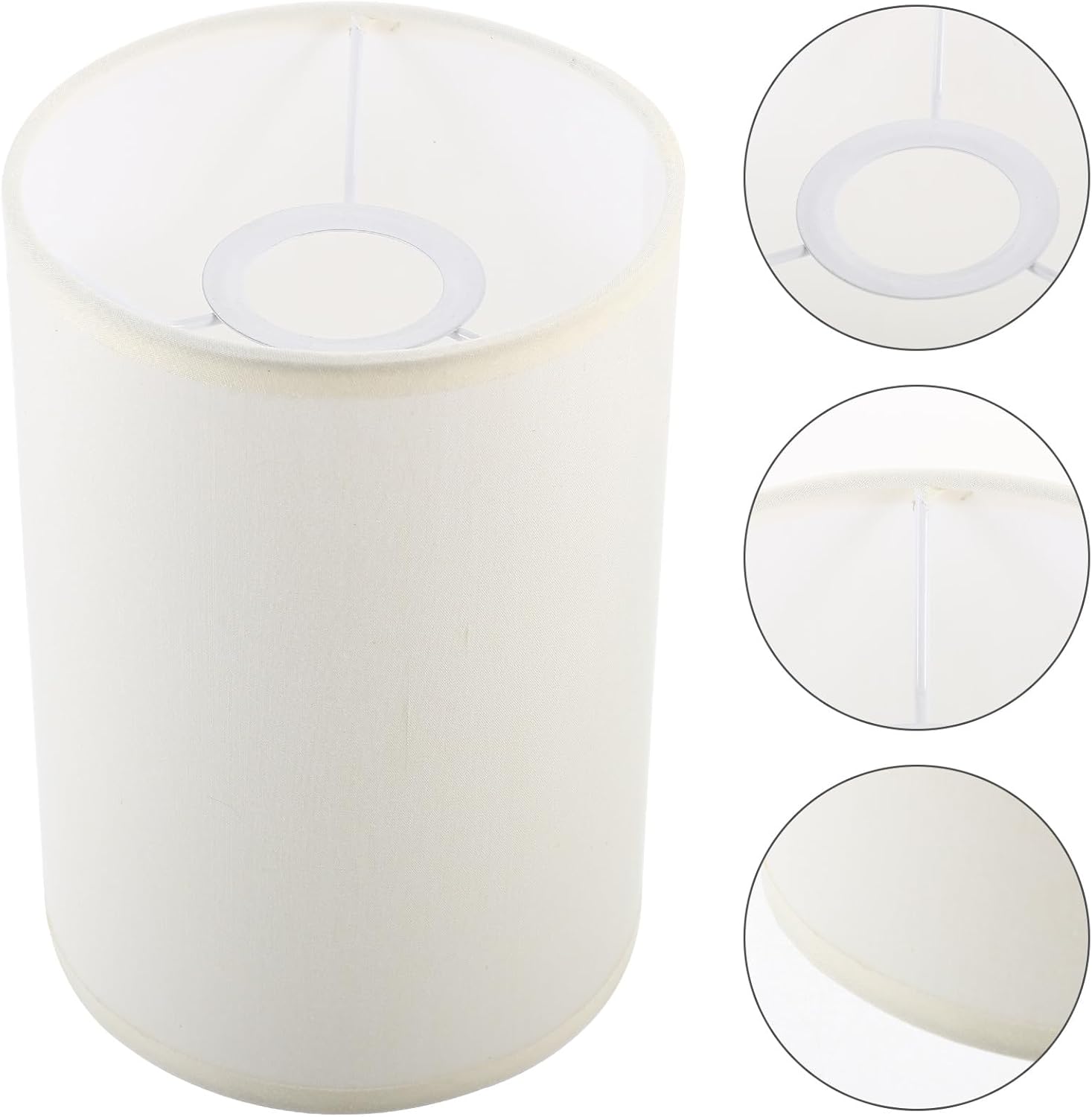 PRETYZOOM Round Beige Lamp Shade 8 Inch for E27 Bulbs - Decorative Drum Lamp Shade for Table and Floor Lamps in Living Room and Bedroom