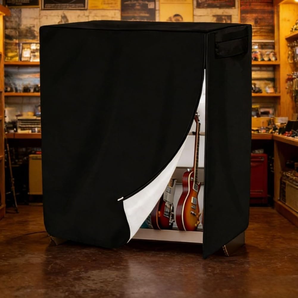 Robusta cubierta de tela Oxford diseñada para soportes de guitarra con mango de apertura con cremallera y capa interior de malla de aire ventilada (600D)