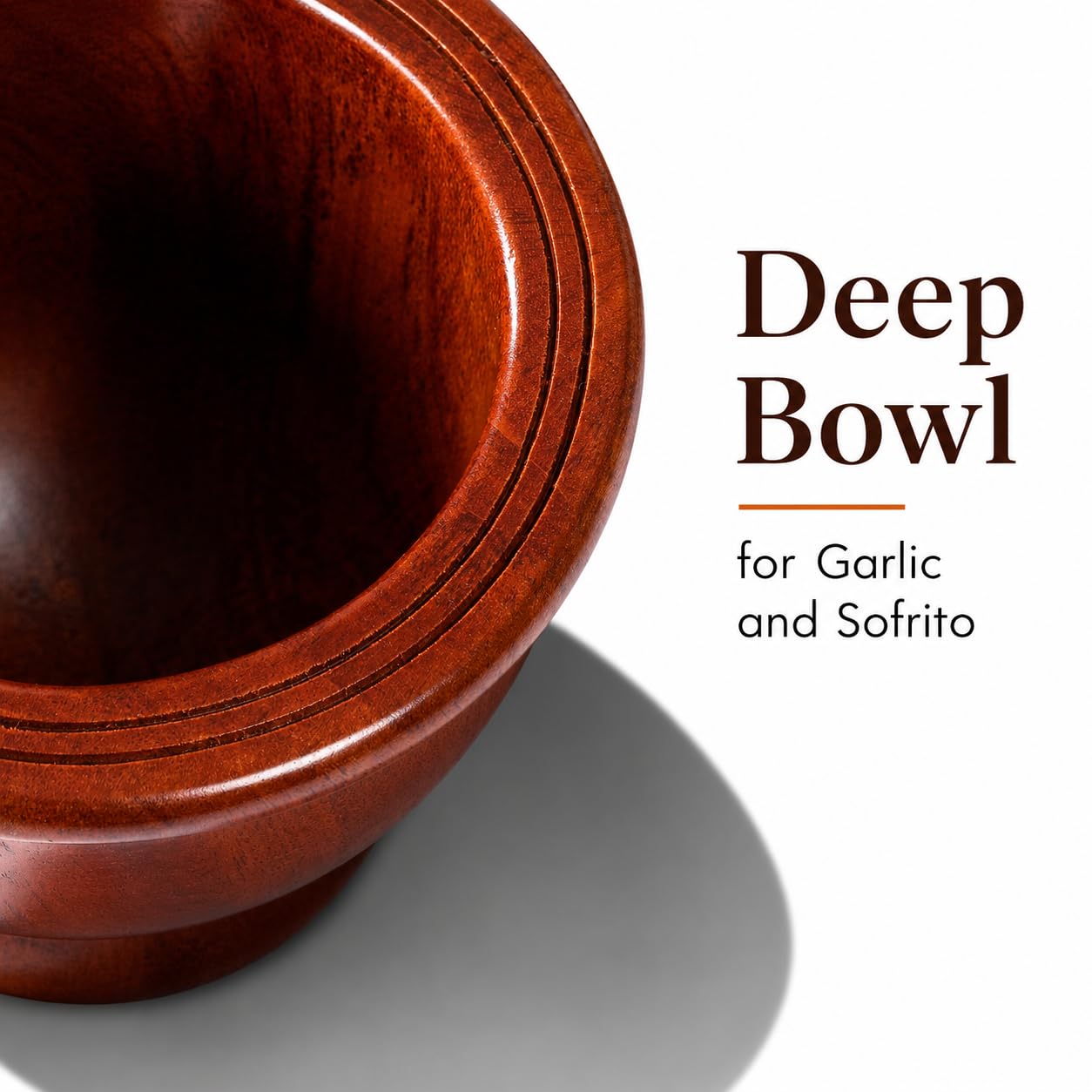 Pilon De Madera para Mofongo – Large Wooden Mortar and Pestle, Pilon Dominicano for Garlic, Sofrito and Plantain Mashing, Traditional Caribbean Kitchen Tool for Dominican, Puerto Rican and Cuban