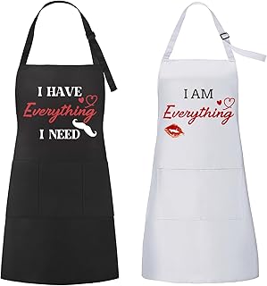 Zidoley 2 Parejas Delantales, Regalos para Parejas Originales, Delantales de Cocina para Hombres y Mujeres, Regalo para Bo...