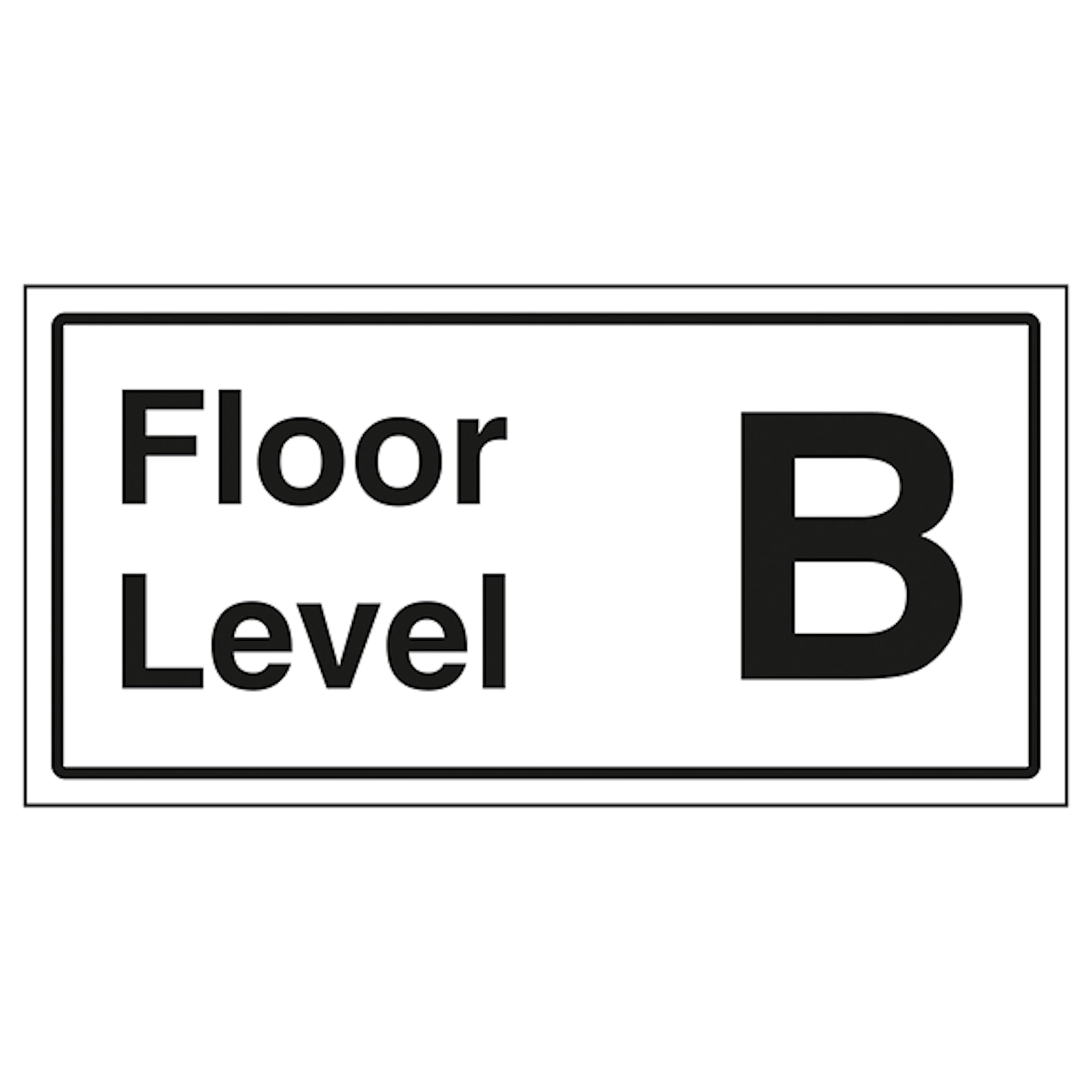V Safety Floor Level B 300 x 150 mm - 1mm Rigid Plastic Safety Sign