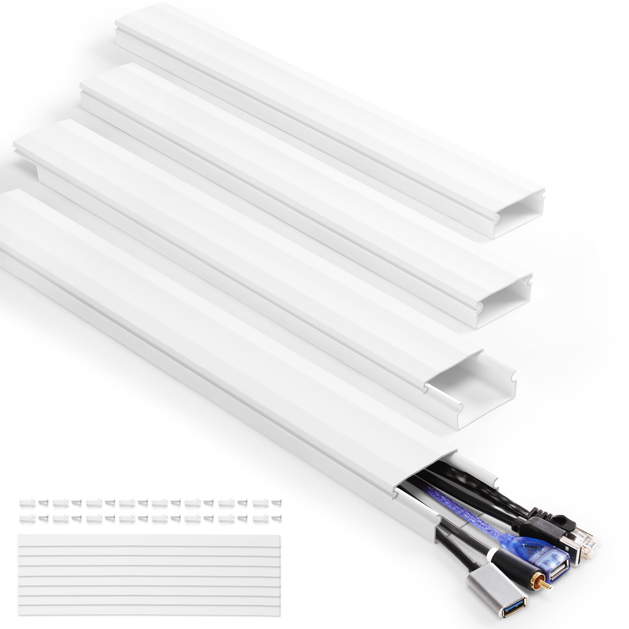 125.6in 8pcs Cord Hider Wall Kit, Cord Covers For Wires, Cable Hider - View #8