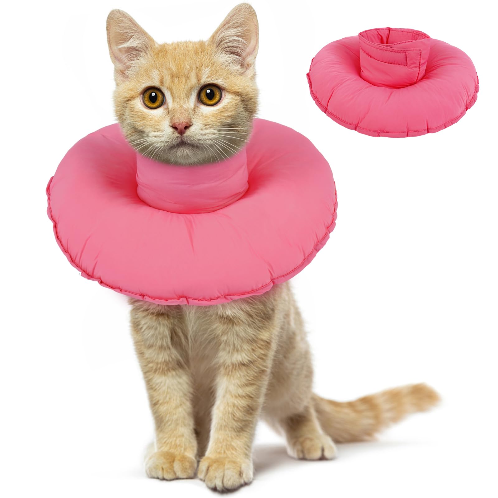 Kitten Cone after Surgery, Anti Lick Collar Soft Medical Collar Post Surgery Flower Cat Cones to Stop Scratching on Neck(Pink, S) — image 1