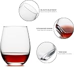 Stemless Wine Glasses Set of 4, 18oz Red White Wine Glasses,Lead-Free Wine Glasses for Home, Party, Wedding, Ideal Wine Accessories Gift,Clear