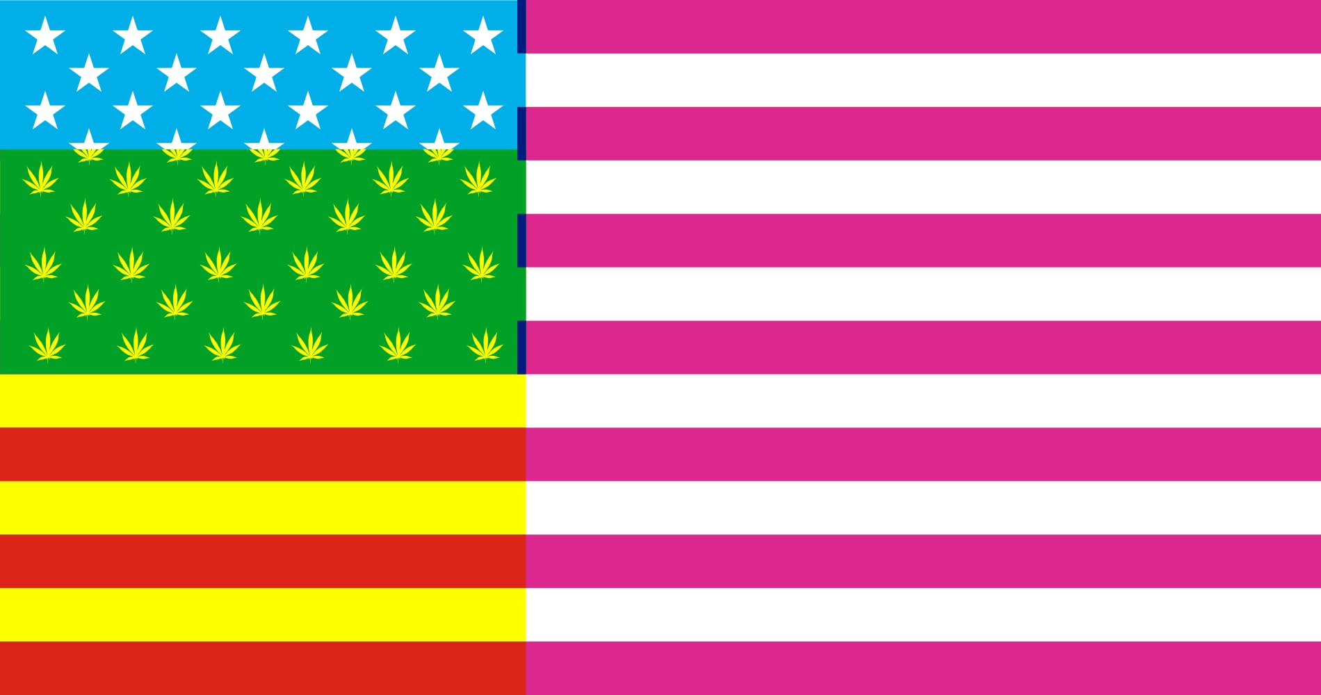 Drapeau cannabis États-Unis idée cadeau drôle pour fan de culture pop